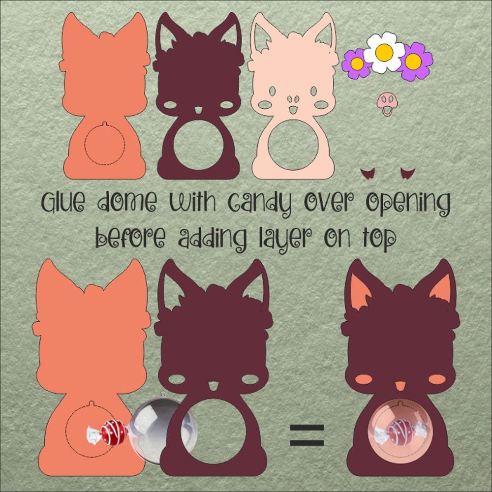 Baby PigCandy Dome TemplateSucker Holder 1