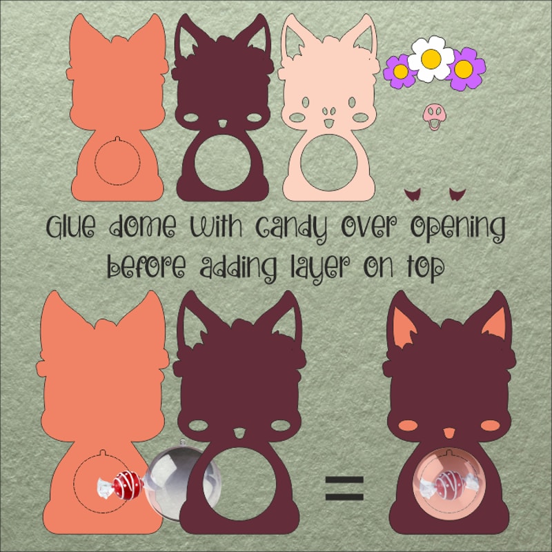 Baby PigCandy Dome TemplateSucker Holder 1