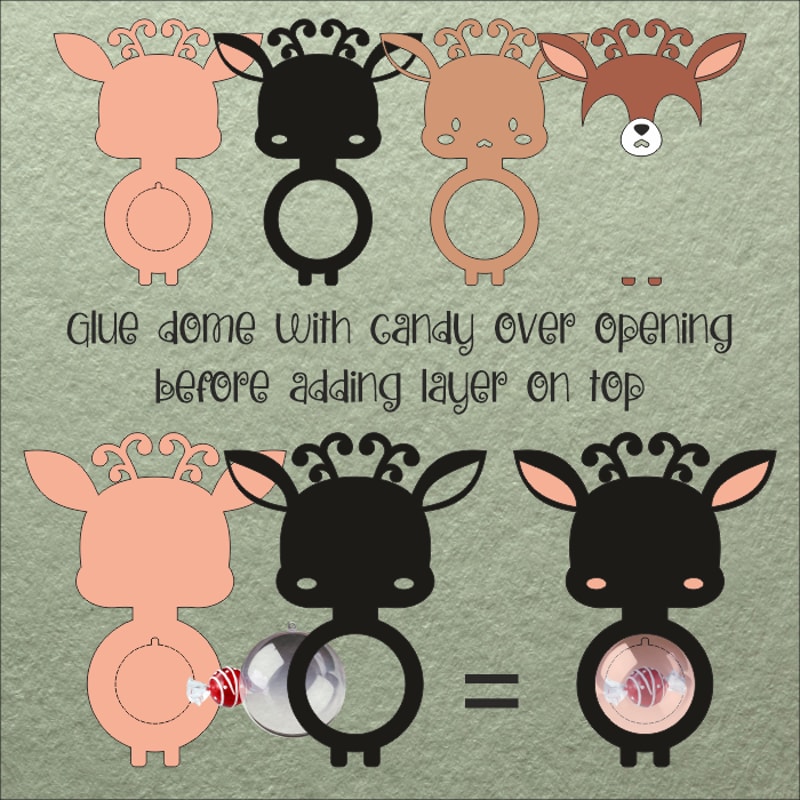 Baby Deer Candy Dome TemplateSucker Holder 1