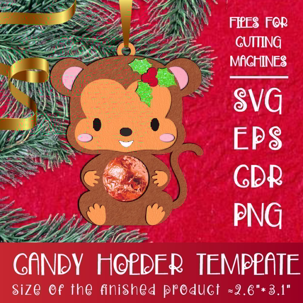 Baby Monkey Christmas Candy Holder Template 0