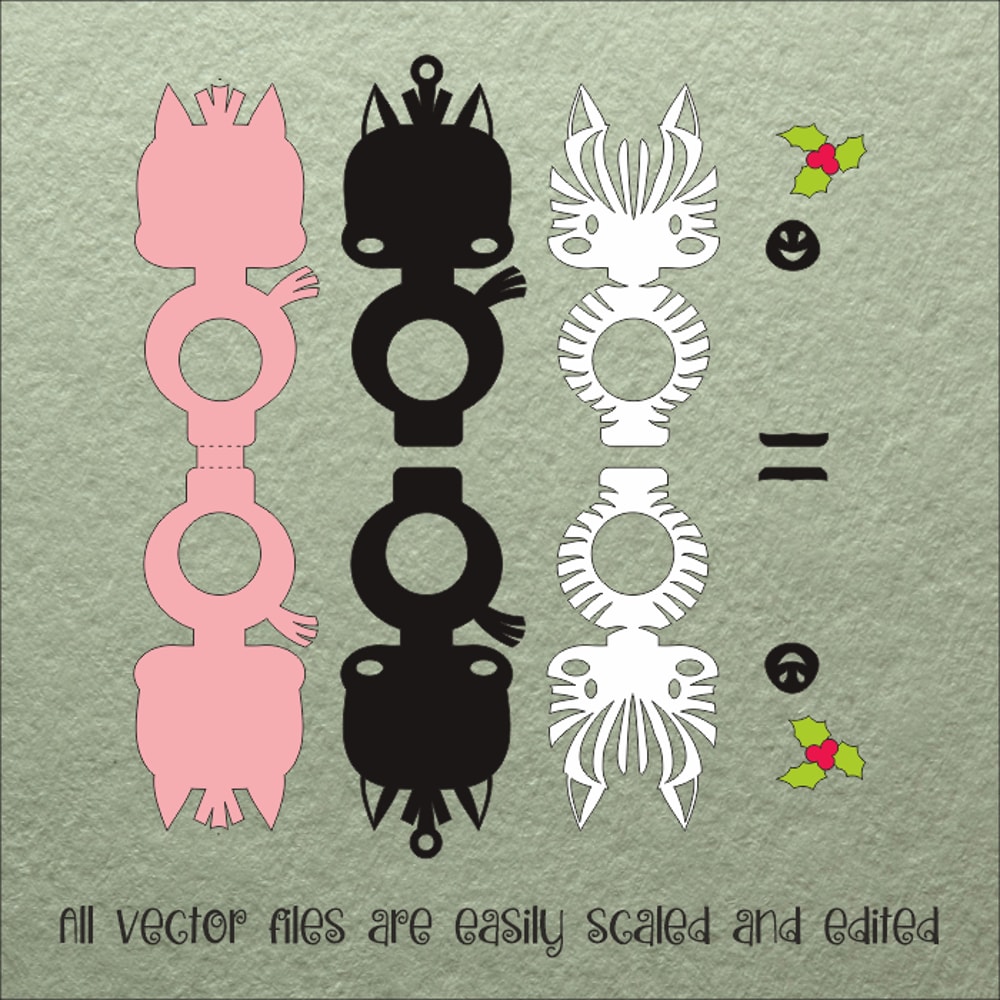 Baby Zebra Christmas Candy Holder Template 2