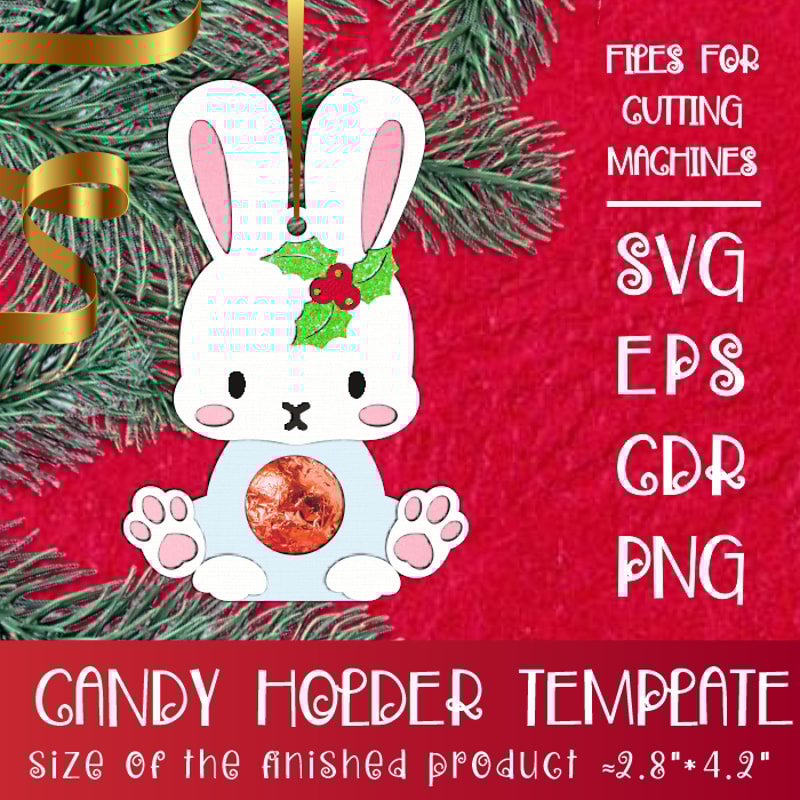 Baby Bunny Christmas Candy Holder Template 0