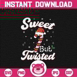 sweet but twisted funny christmas candy cane xmas svg, candy cane santa hat xmas svg, christmas png, digital download