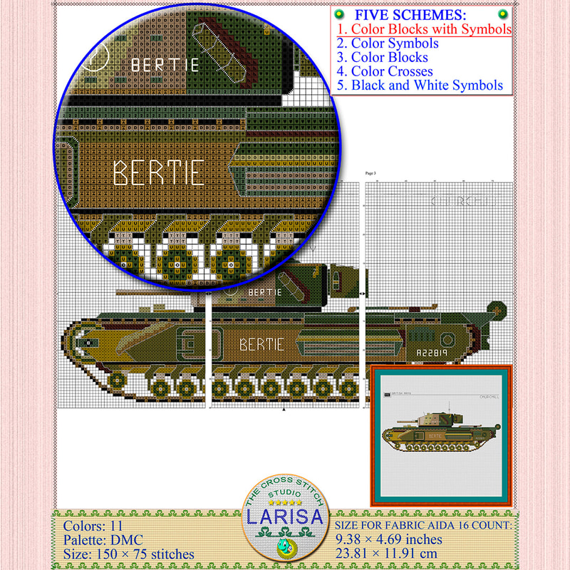 Churchill Tank Embroidery Chart