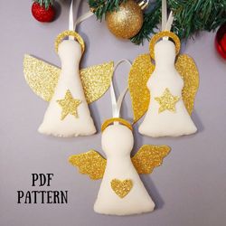 Holiday Angel Ornament Sewing Pattern, DIY Christmas Decoration, 3in1 (and in 2 sizes!)