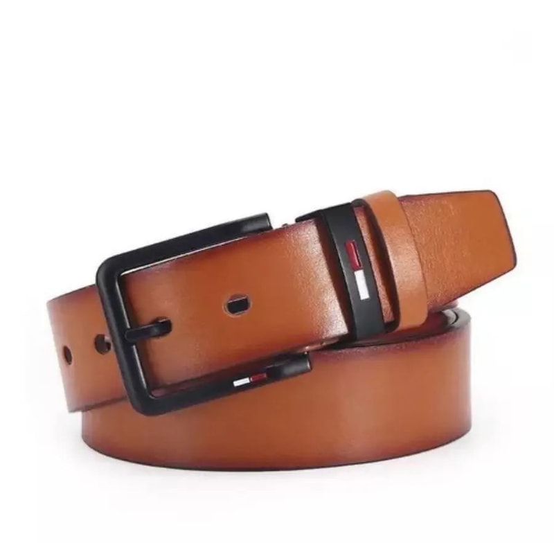 Mens PU Leather Belt with Alloy Pin Square Buckle Business Leisure WaistBelts for Men