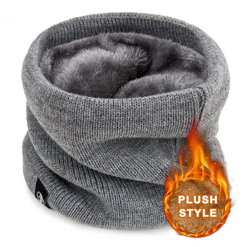 Fashion Soft Knitted Neck Warmer Scarf Winter Warm Thick ColdProof Collar For Men Women 4