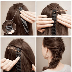 magic styling stick diy hair french braid clip, heatless hair curlers, easy-to-use bun maker tool for quick hair styling