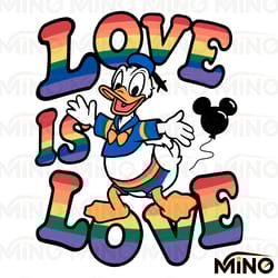 donald duck love is love pride month svg