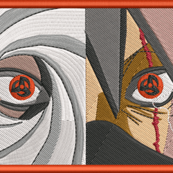 kakashi hatake embroidery design, naruto embroidery, anime design, embroidery file