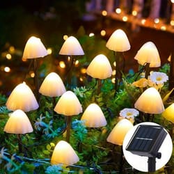 outdoor led mushroom light with 8 functions, solar garden string lights, holiday courtyard decor lamps