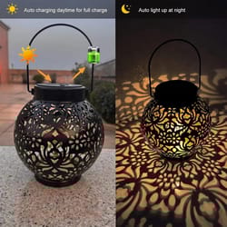outdoor waterproof solar light iron art hanging light, led plug garden lamp, patio pathway landscape decoration