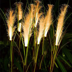 solar powered reed flower stake light, led solar garden lights luminous, christmas lawn outdoor decoration