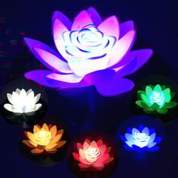 floating rgb led lotus flower light, garden pond pool decor lamp, colorful water fountain decoration