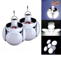 foldable solar usb spherical light with 5 modes, emergency flashlight for outdoor, office, reading, and camping use