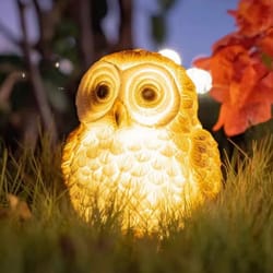 outdoor solar owl garden lights, waterproof owl decorative statue for pathway, lawn ornaments, yard decorations, garden