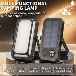 solar charging all terrain camping lamp, multi light source outdoor lantern, large capacity multifunctional work light