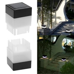outdoor solar powered pillar lamp, led column head light for fence, gate post, courtyard garden landscape lighting