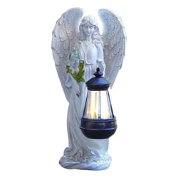 waterproof angel ornament light solar lantern, fairy figurine decor lamp, auto on off home garden decoration