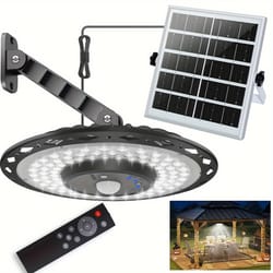 dimmable outdoor solar pendant lights adjustable color brightness, remote solar lamp with ip65 waterproof design