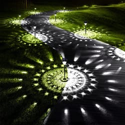 super bright solar lights outdoor waterproof, solar powered pathway lights 10 pack, garden led landscape decorative ligh