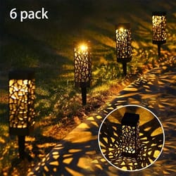 solar powered led garden lights, hollow-out lawn lamps decorative outdoor lighting, waterproof garden yard path lamps