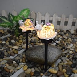 modern garden decoration snail outdoor, solar new magnesium oxide resin light, waterproof garden plug landscape lighting