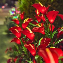 calla lily solar-powered led yard lights, floral garden light decor lamp, waterproof outdoor lawn lighting