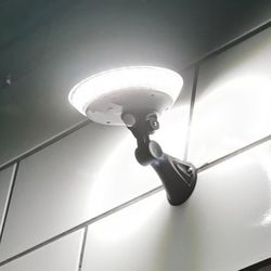 ufo solar powered gate pir sensing light, 360 degree luminous outdoor solar wall lamp, courtyard induction street light