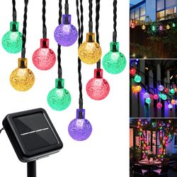 outdoor solar string lights bubble fairy lights for yard, tree, party, christmas, easter, garden camping decoration