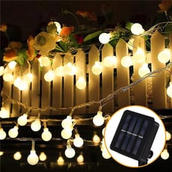 led solar lamp small white ball, outdoor string fairy lights solar, garden garland for christmas party decor
