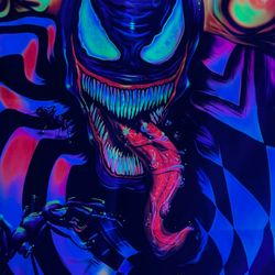 poster art venom blacklight decor wall decor home wall cover comics art fantasy backdrop