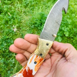 best-in-class gift: handmade damascus camping knife for him