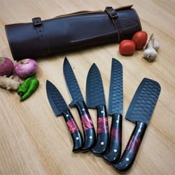 bm's finest: handmade 440c steel 5-piece chef's knife set