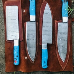 custom chef knives: damascus steel set for ultimate bbq experience