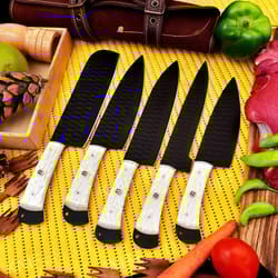 stainless steel professional chef knife set 5 knives
