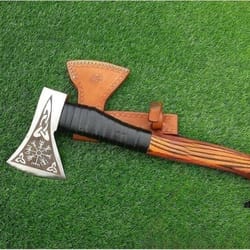 custom-made vikings nordic battle axe in carbon steel - perfect anniversary gift