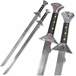 the epic swords of drizzt do'urden: icingdeath and twinkle replica set from dungeons and dragons' forgotten realms