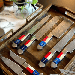 7-in-1 perfection: damascus steel knives for every task