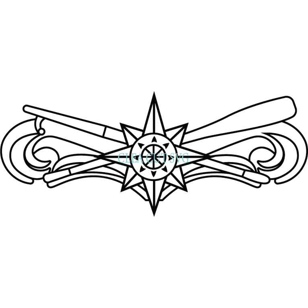 USCG Boat Force Operations Insignia Vector File Black White Vector Outline Or Line Art File 0