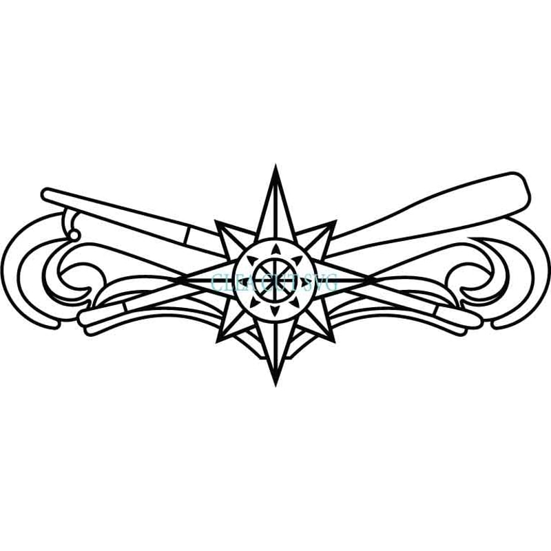 USCG Boat Force Operations Insignia Vector File Black White Vector Outline Or Line Art File 0