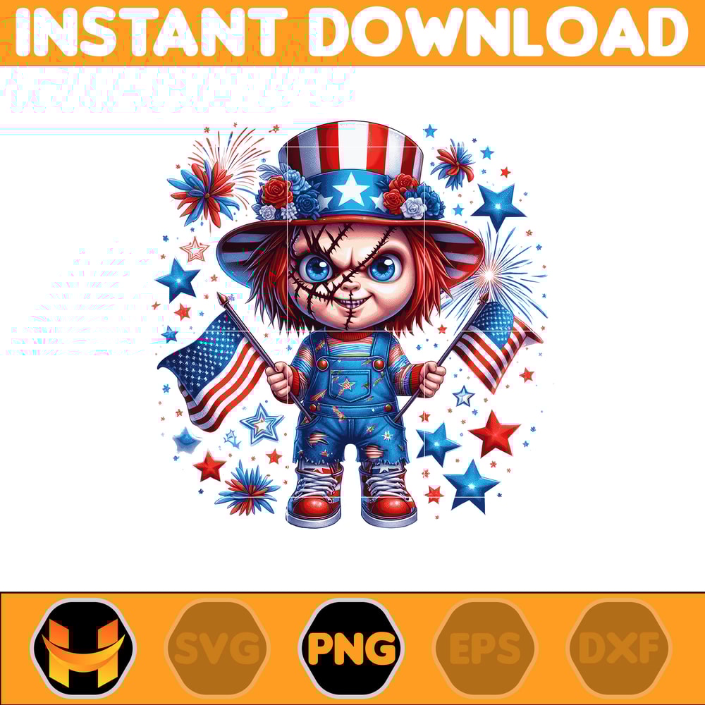 America Chucky Png, Horror Movie Fourth Of July Png, Cartoon Independence Day Png, 4th of July sublimation, America Png.jpg