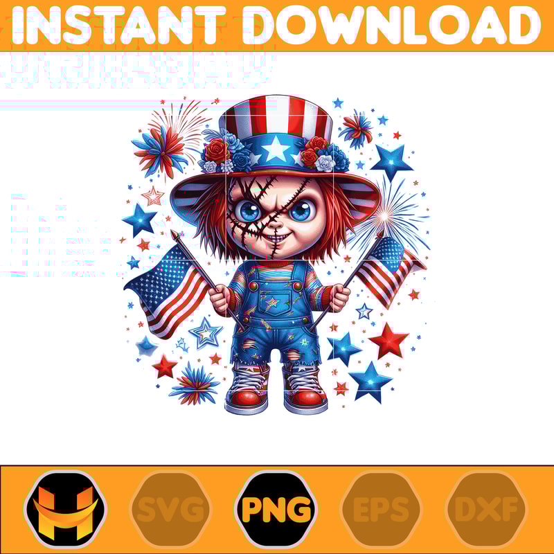 America Chucky Png, Horror Movie Fourth Of July Png, Cartoon Independence Day Png, 4th of July sublimation, America Png.jpg