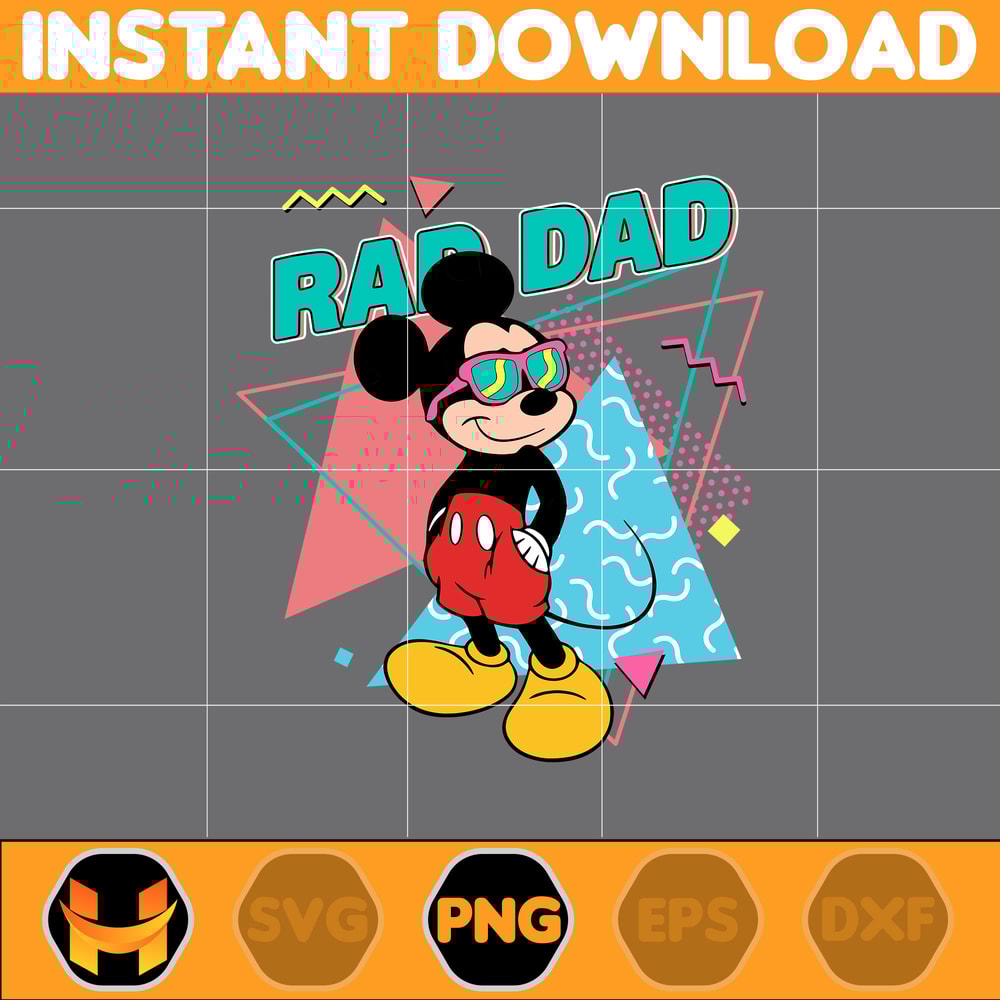 Rad Dad Mickey Mouse Png, Cartoon Rad Dad Png, Father's Day Png, Mouse and Honey Bear Png, Dad Life Png, Dad Design.jpg