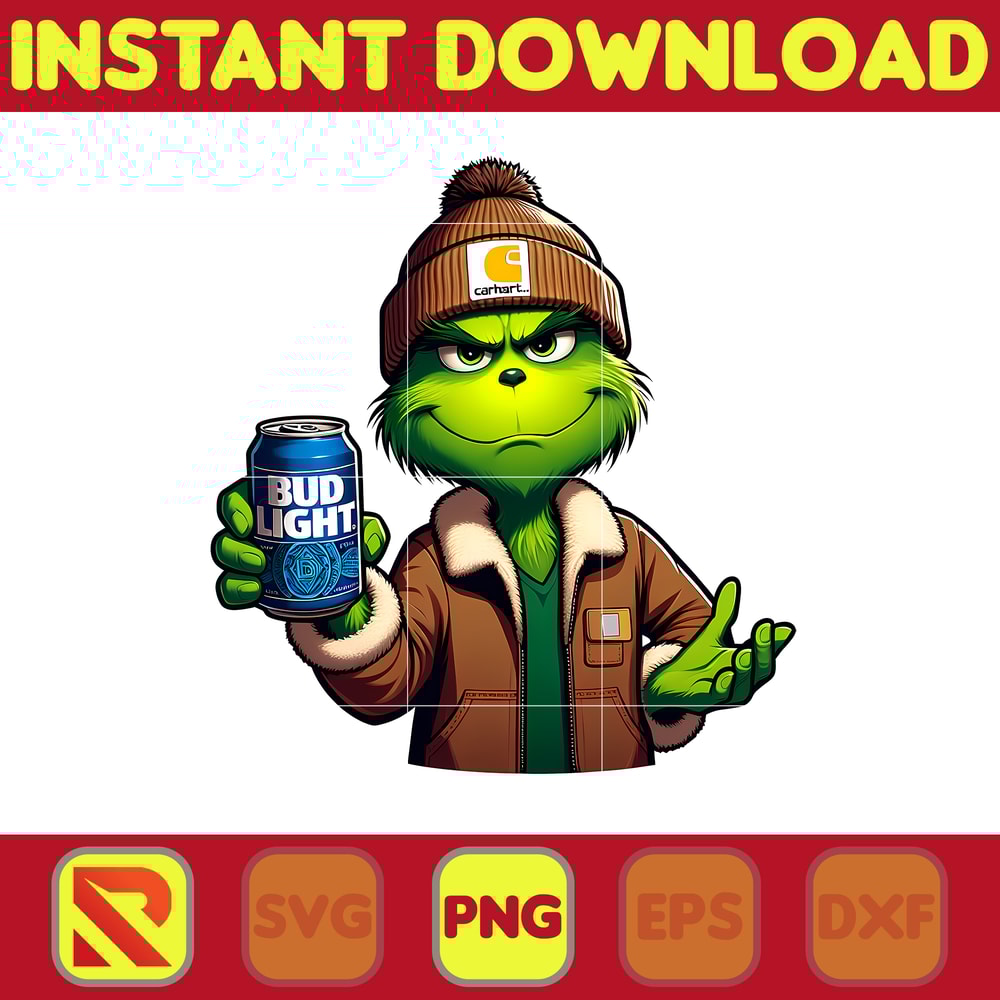 Dad Grinch Drinking Beer Digital File, Sublimation Grinch Files, Grinch Drinking Beer Png (15).jpg