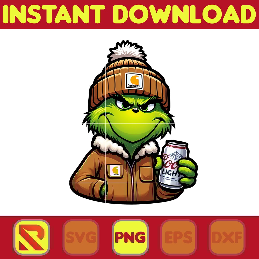 Dad Grinch Drinking Beer Digital File, Sublimation Grinch Files, Grinch Drinking Beer Png (16).jpg