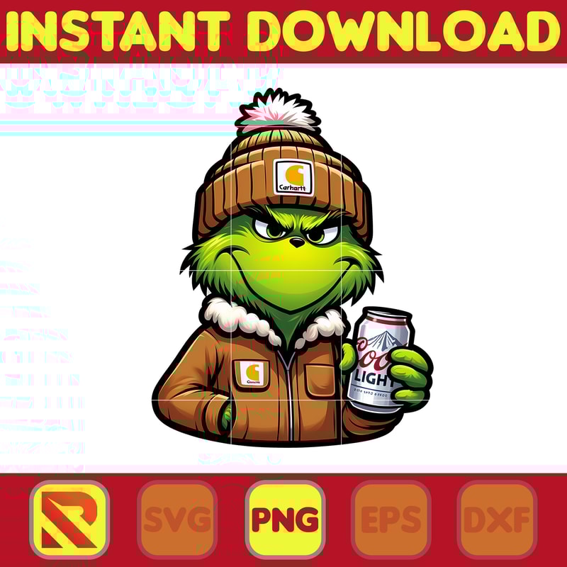 Dad Grinch Drinking Beer Digital File, Sublimation Grinch Files, Grinch Drinking Beer Png (16).jpg