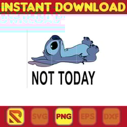 disney men's lilo & stitch not today png, stitch png, stitch clipart png sublimation, cartoon png clipart