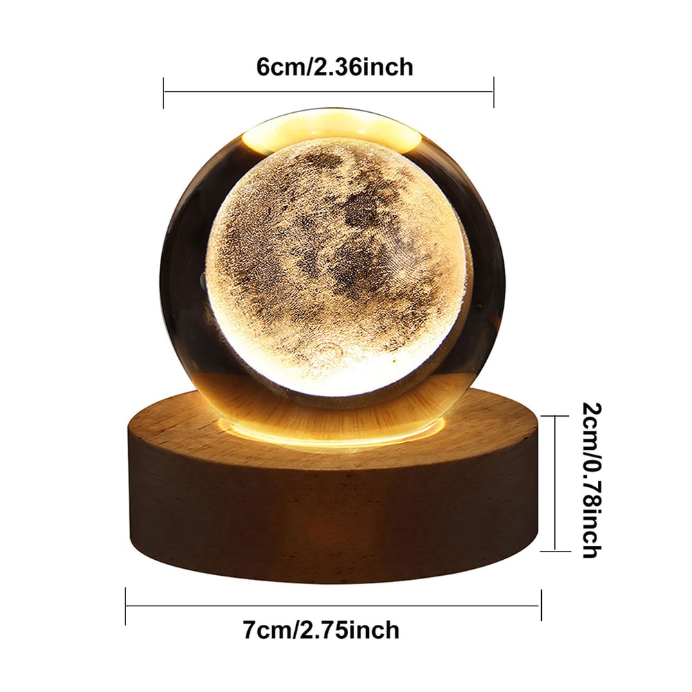 3D Crystal Ball Lamp LED Night Light For Cozy Atmosphere Home Bedroom Decoration Gift For Teens 10