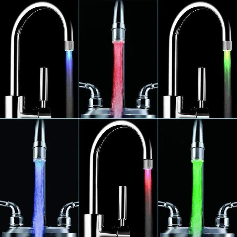 RGB LED Faucet Light ColorChanging Water Lamp for Bathroom  Kitchen